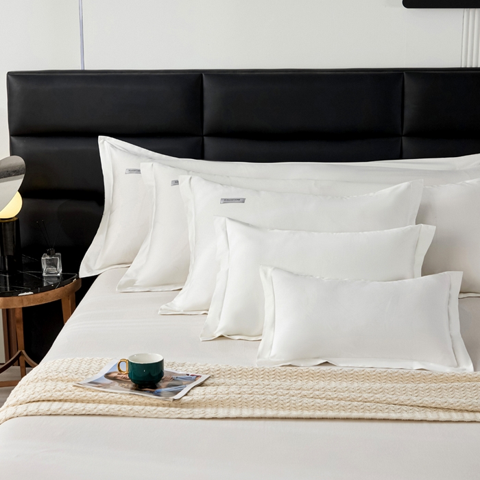 91家纺网 家纺一手货源 找家纺 凯森家纺 新疆100支长绒棉双人情侣枕套全棉贡缎长枕套1.2米1.5米枕芯套加长1米8枕头套纯色枕皮 月光白