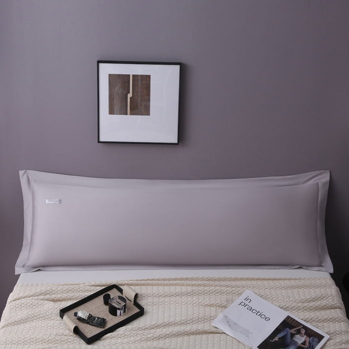 91家纺网 家纺一手货源 找家纺 凯森家纺 新疆100支长绒棉双人情侣枕套全棉贡缎长枕套1.2米1.5米枕芯套加长1米8枕头套纯色枕皮 都市灰