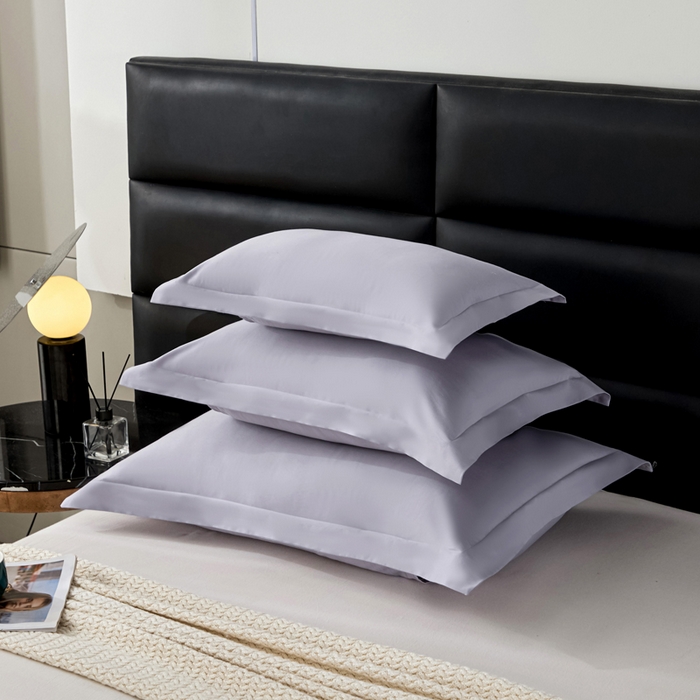 91家纺网 家纺一手货源 找家纺 凯森家纺 新疆100支长绒棉双人情侣枕套全棉贡缎长枕套1.2米1.5米枕芯套加长1米8枕头套纯色枕皮 烟灰紫