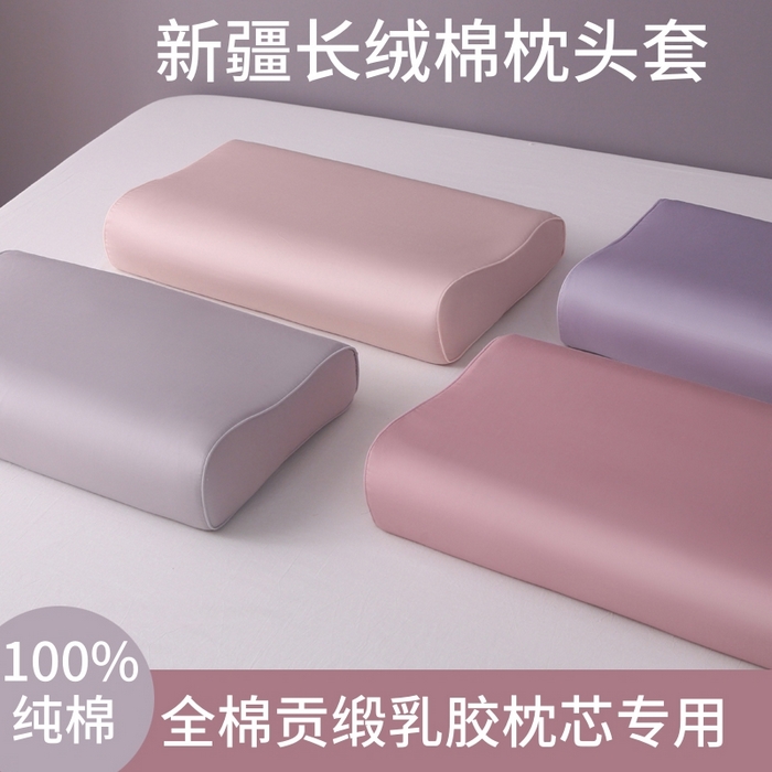 凯森家纺 100支长绒棉乳胶枕套一对家用40x60cm全棉枕芯套纯棉记忆枕头套30x50高低枕内胆套35x55 初荷