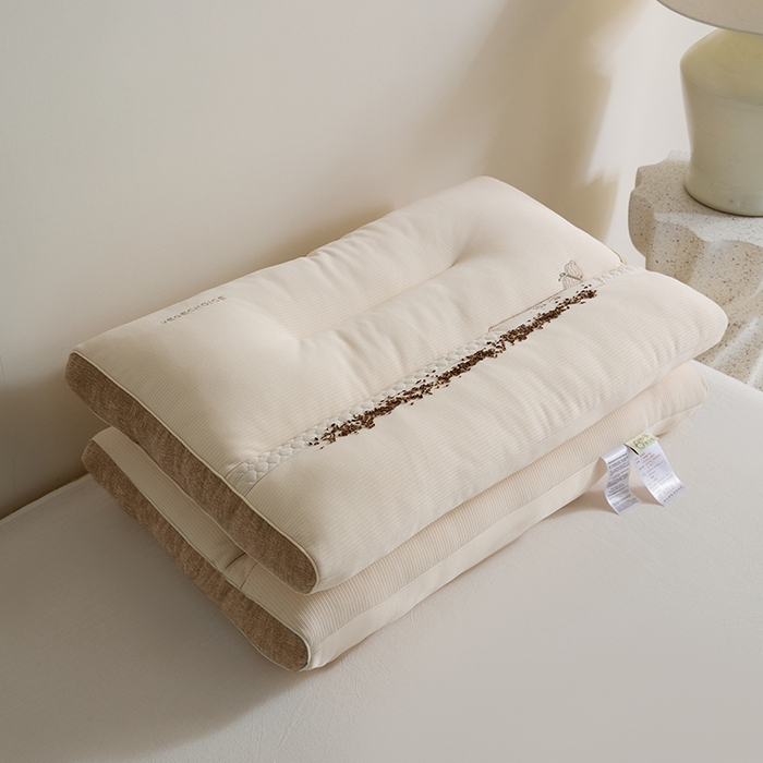 91家纺网 家纺一手货源 找家纺 微枕芯  2025新款柏福系列-草本养生牵引枕 柏福草本分区护颈枕一对装