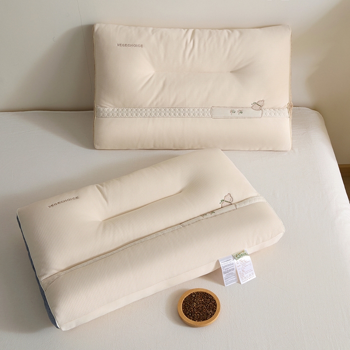 91家纺网 家纺一手货源 找家纺 微枕芯  2025新款柏福系列-草本养生牵引枕 柏福草本分区护颈枕一对装