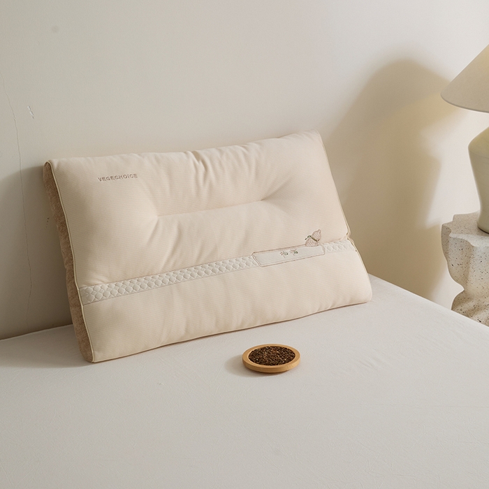 91家纺网 家纺一手货源 找家纺 微枕芯  2025新款柏福系列-草本养生牵引枕 柏福草本分区护颈枕一对装