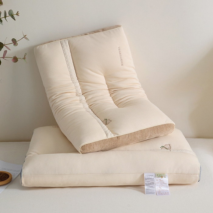 91家纺网 家纺一手货源 找家纺 微枕芯  2025新款柏福系列-草本养生牵引枕 柏福草本分区护颈枕一对装