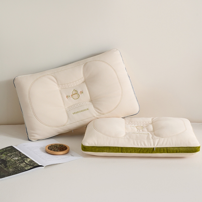 91家纺网 家纺一手货源 找家纺 微枕芯  2025新款柏福系列-草本养生牵引枕 分区儿童款-一对装