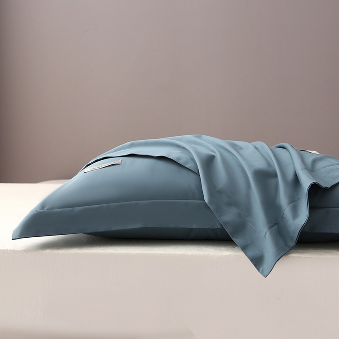 凯森家纺 亚朵星球同款自然凉感枕套枕头套母婴级新款记忆枕芯成人通用单只装纯色全棉枕头套100%纯棉枕皮整头套子 100支长绒棉-群青蓝-单枕套