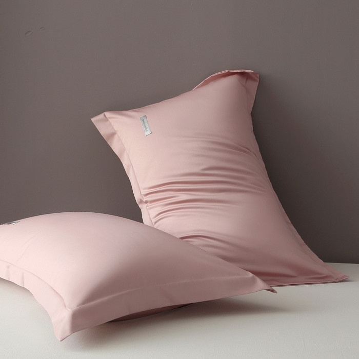 91家纺网 家纺一手货源 找家纺 凯森家纺 亚朵星球同款自然凉感枕套枕头套母婴级新款记忆枕芯成人通用单只装纯色全棉枕头套100%纯棉枕皮整头套子 100支长绒棉-梦幻粉-单枕套