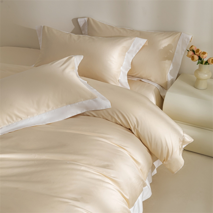 91家纺网 家纺一手货源 找家纺 （总）贝兰仙奴2025新款50双股长绒棉拼边四件套