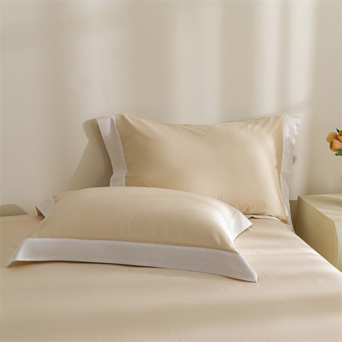 91家纺网 家纺一手货源 找家纺 贝兰仙奴2025新款50双股长绒棉拼边四件套 缃月