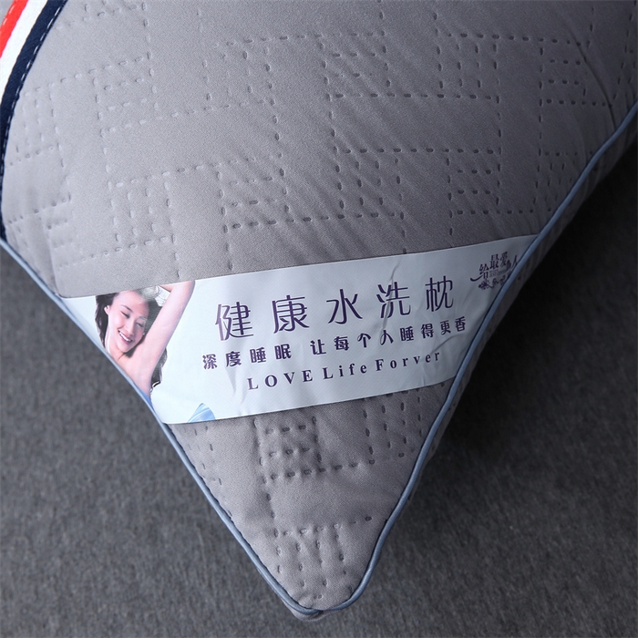 91家纺网 家纺一手货源 找家纺 佳尚枕芯 2025新款水洗枕芯家用枕头酒店宾馆枕头芯学生羽丝绒枕头枕芯 压花吊带灰色700克 