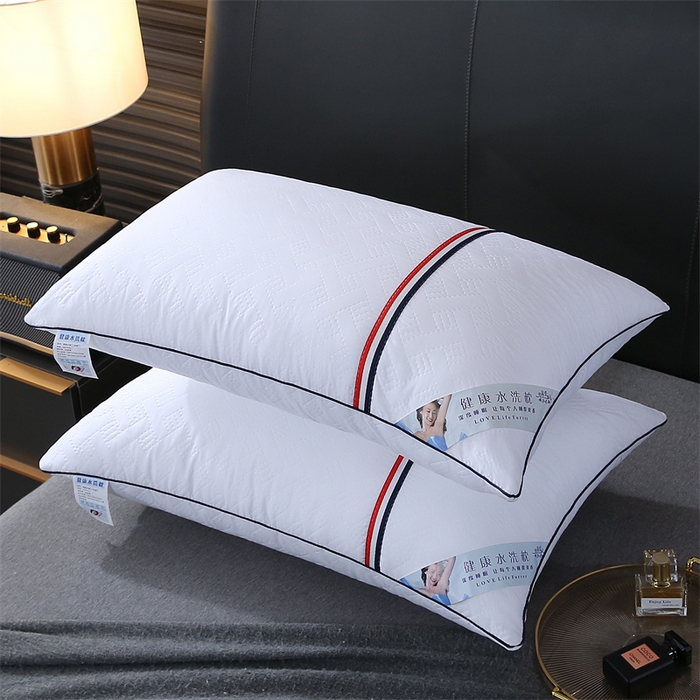 佳尚枕芯 2025新款水洗枕芯家用枕头酒店宾馆枕头芯学生羽丝绒枕头枕芯 压花吊带白色  800克