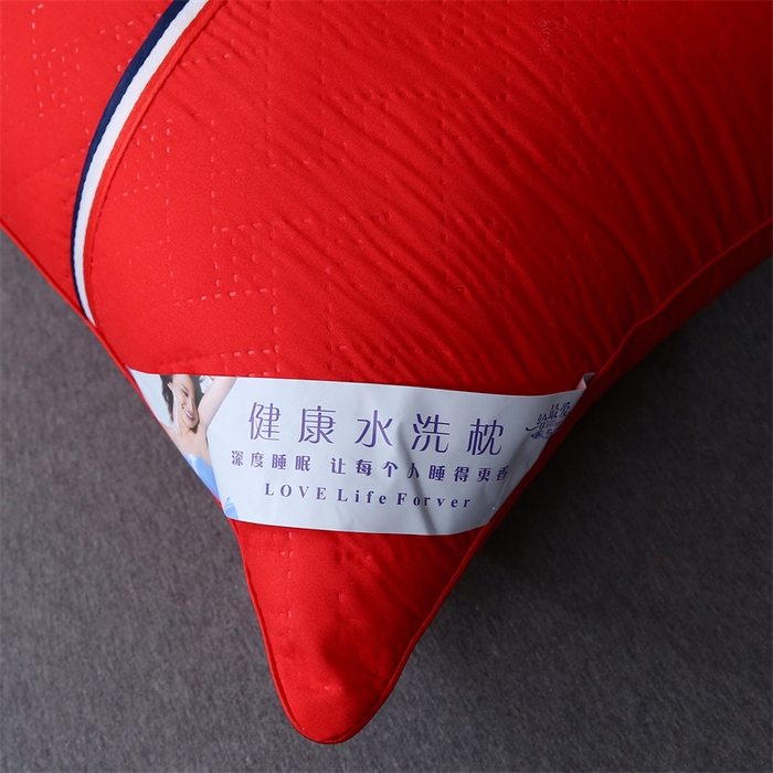 91家纺网 家纺一手货源 找家纺 佳尚枕芯 2025新款水洗枕芯家用枕头酒店宾馆枕头芯学生羽丝绒枕头枕芯 压花吊带大红 800克