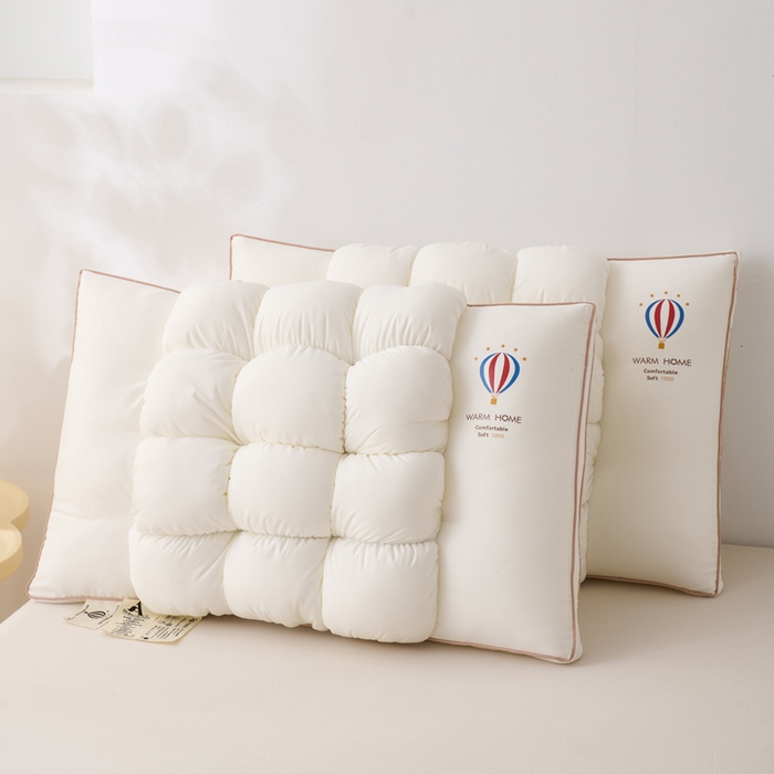 91家纺网 家纺一手货源 找家纺 佳尚枕芯 2025新款面包菠萝枕枕头枕芯 米白