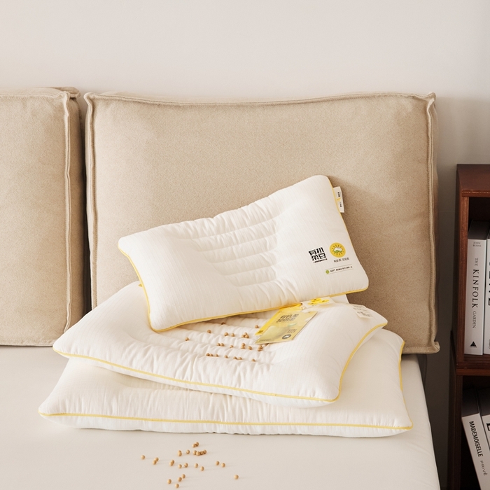 91家纺网 家纺一手货源 找家纺 境月枕芯坊 2025新款有机柔豆护颈枕 有机柔豆护颈枕-学生款40*60cm