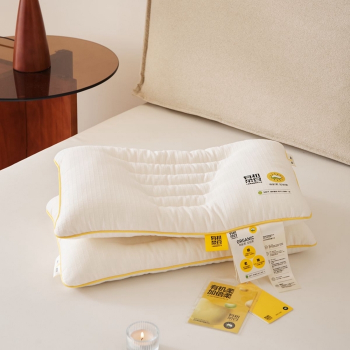 境月枕芯坊 2025新款有机柔豆护颈枕 有机柔豆护颈枕-青春款48*74cm