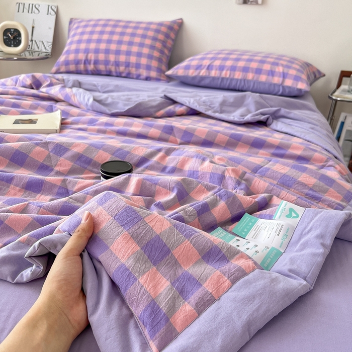 91家纺网 家纺一手货源 找家纺 宝士康家纺 2025新款10A抗菌无印风夏被 被子被芯