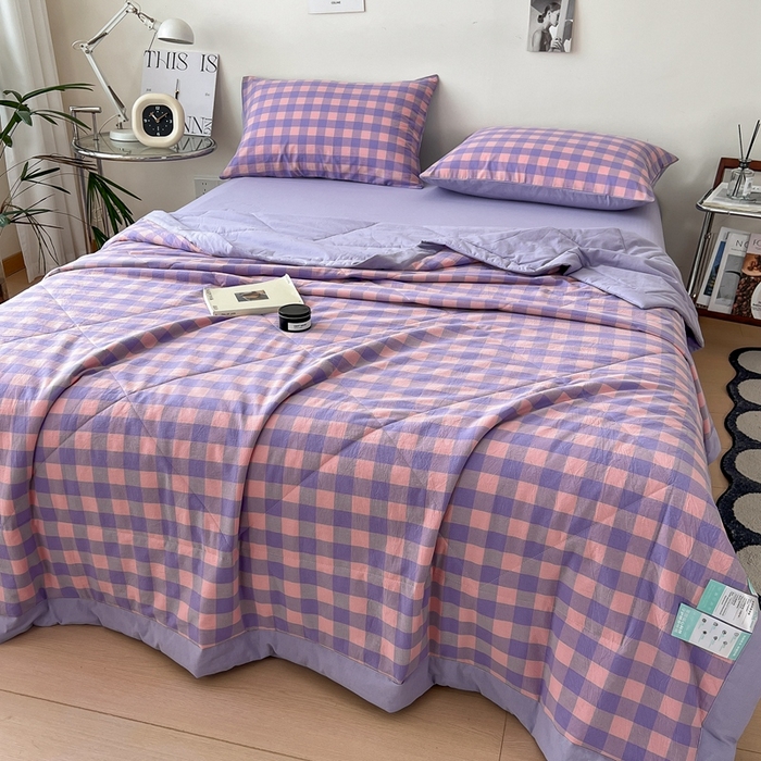 91家纺网 家纺一手货源 找家纺 宝士康家纺 2025新款10A抗菌无印风夏被 被子被芯