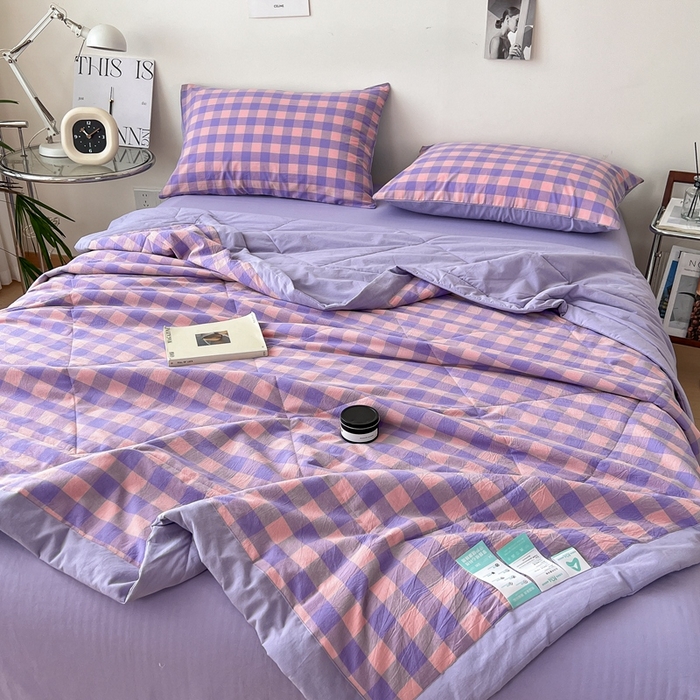 91家纺网 家纺一手货源 找家纺 宝士康家纺 2025新款10A抗菌无印风夏被四件套