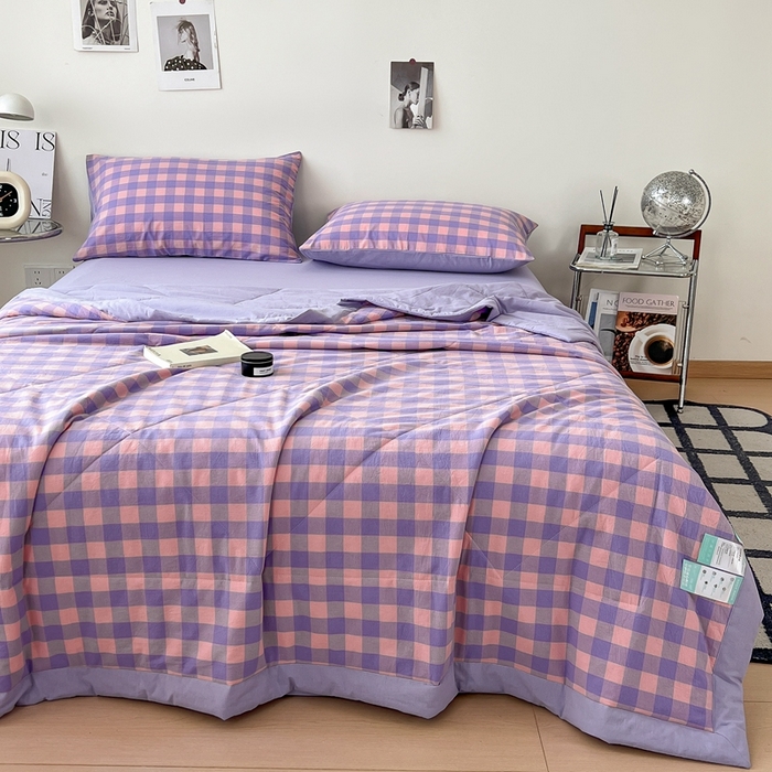 91家纺网 家纺一手货源 找家纺 宝士康家纺 2025新款10A抗菌无印风夏被四件套