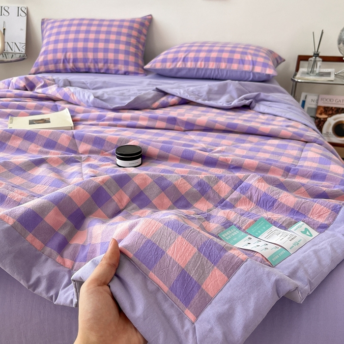 91家纺网 家纺一手货源 找家纺 宝士康家纺 2025新款10A抗菌无印风夏被四件套