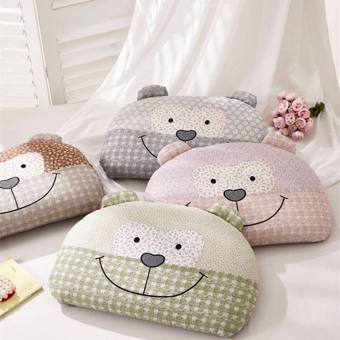 91家纺网 家纺一手货源 找家纺 芯洲2025新款荞麦枕全棉直播爆款可爱萌趣大嘴猴枕头成人学生枕头枕芯 大嘴猴-绿35*55