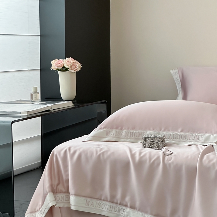 91家纺网 家纺一手货源 找家纺 汇庭 2025新款蒂普特夏被 粉色