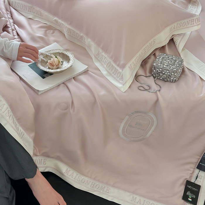 91家纺网 家纺一手货源 找家纺 汇庭 2025新款蒂普特夏被 粉色