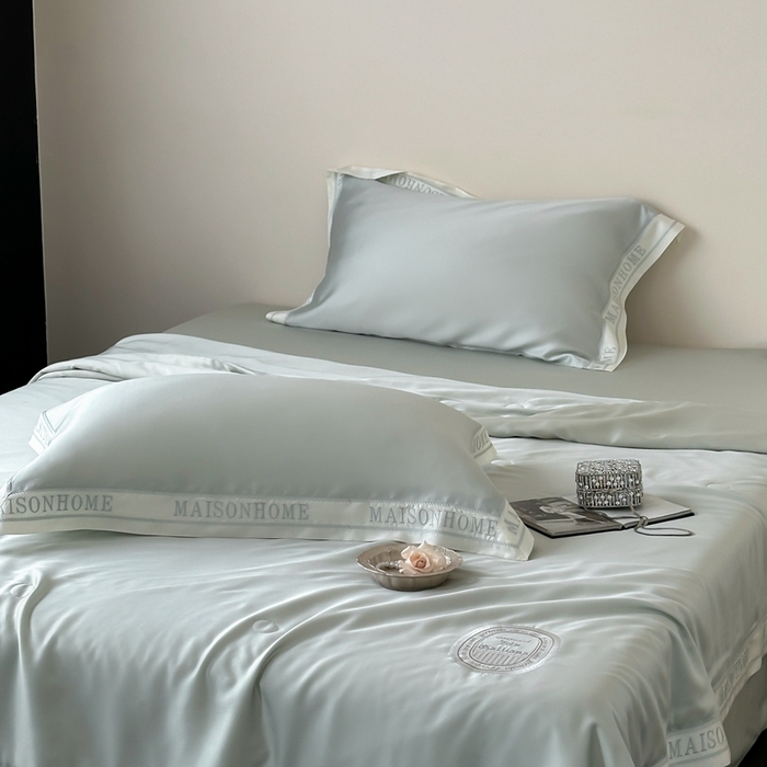 91家纺网 家纺一手货源 找家纺 汇庭 2025新款蒂普特夏被 绿色