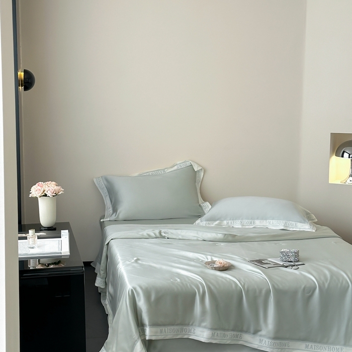 91家纺网 家纺一手货源 找家纺 汇庭 2025新款蒂普特夏被 绿色