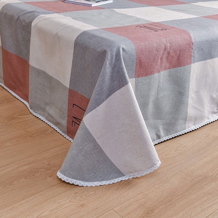 91家纺网 家纺一手货源 找家纺 慕绸家纺（原萌宝老粗布厂家） 2025新款老粗布老帆布空调软凉席原棉粗纱系列床单三件套 LOVE