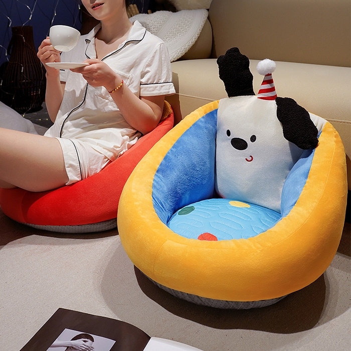 91家纺网 家纺一手货源 找家纺 （总）仟亿莱 2025新款多巴胺小狗乳胶蒲团坐垫