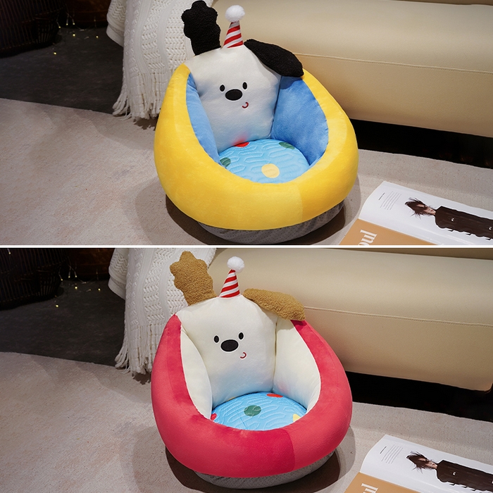 91家纺网 家纺一手货源 找家纺 （总）仟亿莱 2025新款多巴胺小狗乳胶蒲团坐垫