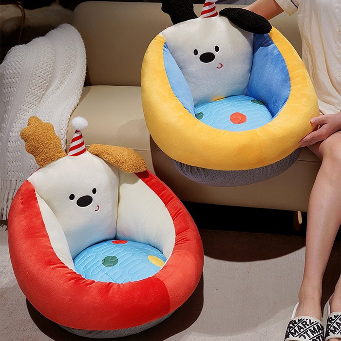 91家纺网 家纺一手货源 找家纺 （总）仟亿莱 2025新款多巴胺小狗乳胶蒲团坐垫