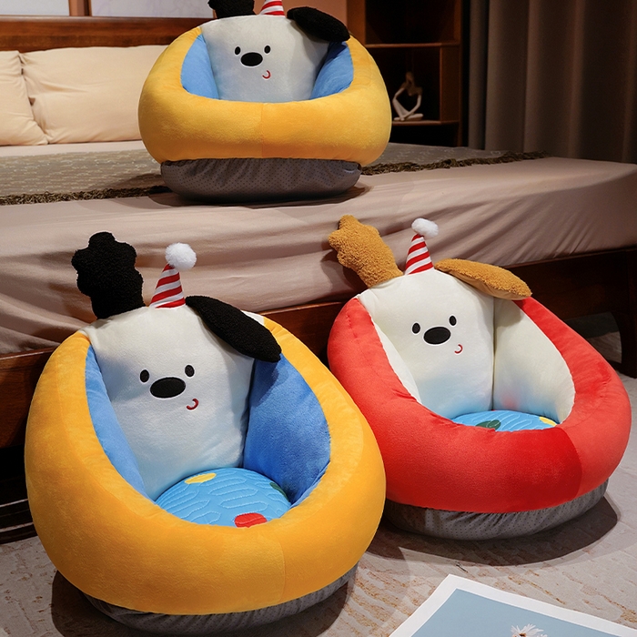 91家纺网 家纺一手货源 找家纺 （总）仟亿莱 2025新款多巴胺小狗乳胶蒲团坐垫