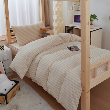 91家纺网 家纺一手货源 找家纺 梦精灵家纺 2025新款全棉色织水洗棉四件套纯棉床盖被套罩枕套学生三件套宿舍单人床-床盖款 维多利亚米