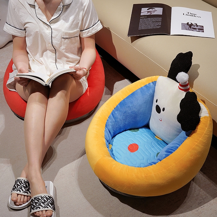 91家纺网 家纺一手货源 找家纺 （总）仟亿莱 2025新款多巴胺小狗乳胶蒲团坐垫