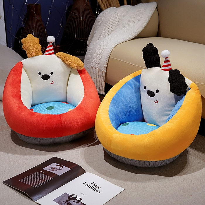 91家纺网 家纺一手货源 找家纺 （总）仟亿莱 2025新款多巴胺小狗乳胶蒲团坐垫