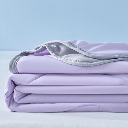 91家纺网 家纺一手货源 找家纺 安琪家纺 2025新款跨境爆品temu希音TK外贸波浪格凉感丝夏被 波浪格-紫色