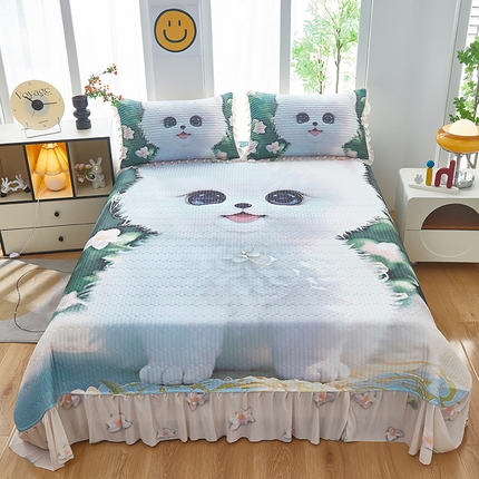 91家纺网 家纺一手货源 找家纺 （总）美之润家纺 2026年5D数码印花凉感丝床盖夏被四件套夏凉被/床盖款软凉席四件套空调被