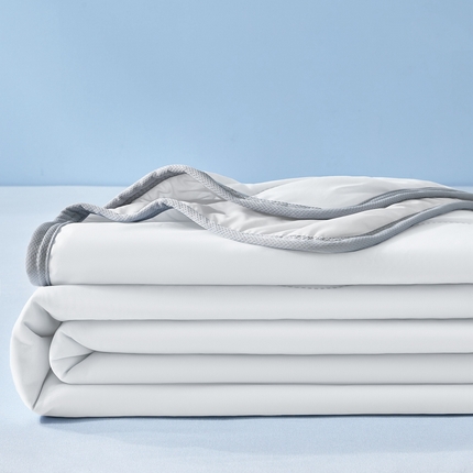 91家纺网 家纺一手货源 找家纺 安琪家纺 2025新款跨境爆品temu希音TK外贸波浪格凉感丝夏被 波浪格-白色