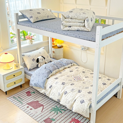 91家纺网 家纺一手货源 找家纺 （总）西引力 2025新款全棉印花学生宿舍三件套四件套