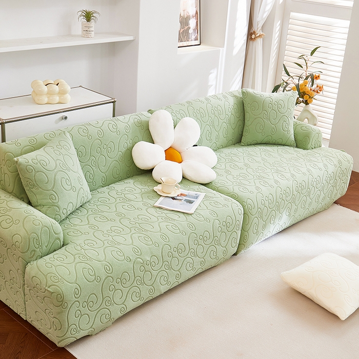 91家纺网 家纺一手货源 找家纺 （总）丝绮鹿 2025新款雕花绒沙发套年华（直排松紧款）