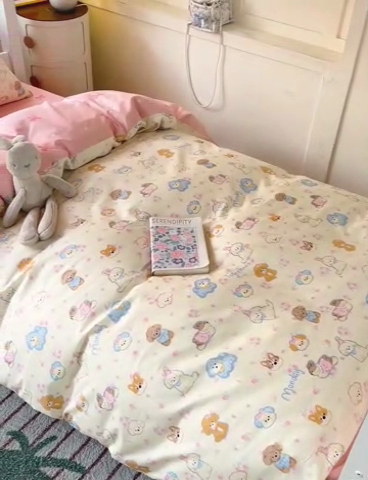 91家纺网 家纺一手货源 找家纺 （总）西引力 2025新款全棉印花学生宿舍三件套四件套