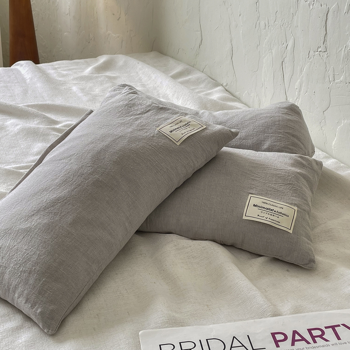 91家纺网 家纺一手货源 找家纺 番茄+ 2025新款三角牵引组合枕棉麻荞麦枕 灰色