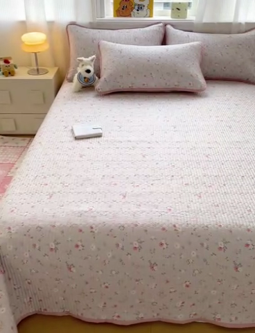 91家纺网 家纺一手货源 找家纺 （总）恒尚居 2025新款莫代尔天丝夏季床盖印花夹棉床单三件套床褥垫-系列一