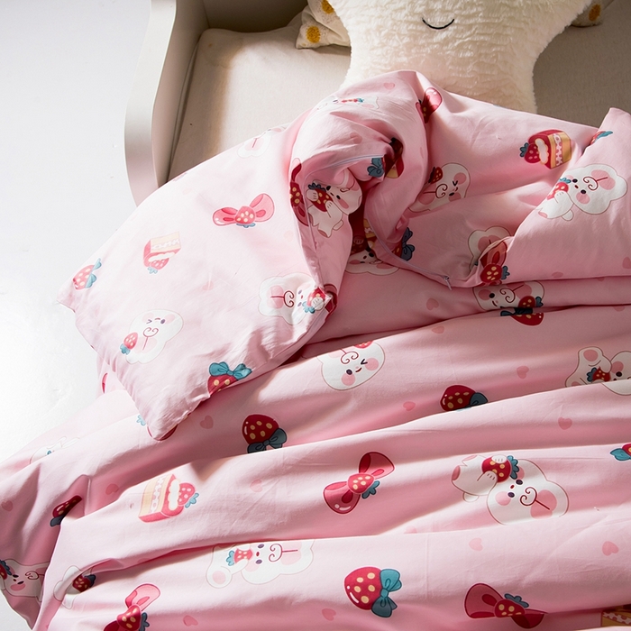 91家纺网 家纺一手货源 找家纺 鑫田家纺 婴幼儿蚕丝被100%桑蚕丝长丝全棉卡通幼儿园被芯夏被春秋被冬被  兔兔公主