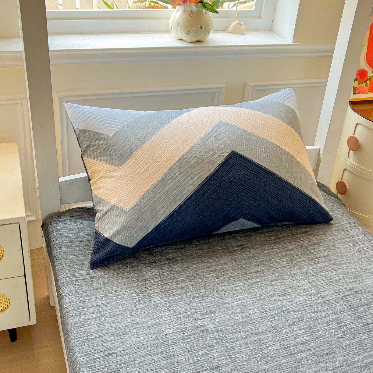 91家纺网 家纺一手货源 找家纺 西引力 2025新款全棉印花学生宿舍三件套四件套 文森特