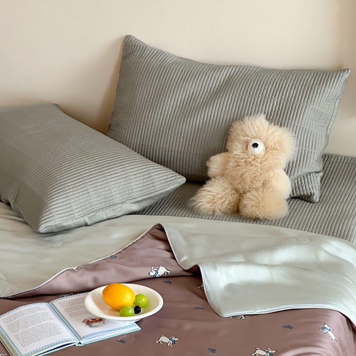 91家纺网 家纺一手货源 找家纺 汇庭2025新款奇趣夏被 马普尔棕