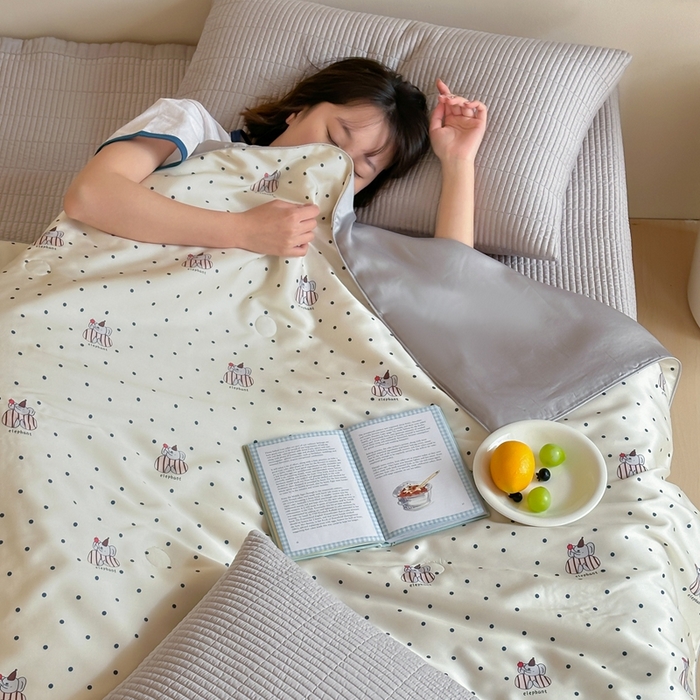 91家纺网 家纺一手货源 找家纺 汇庭2025新款奇趣夏被 泡泡小象