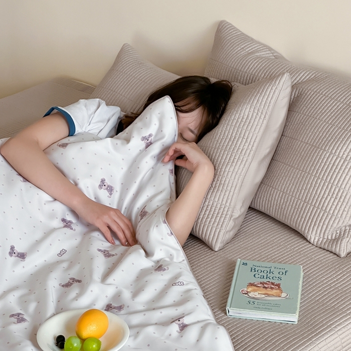 91家纺网 家纺一手货源 找家纺 汇庭2025新款奇趣夏被 曲奇狗